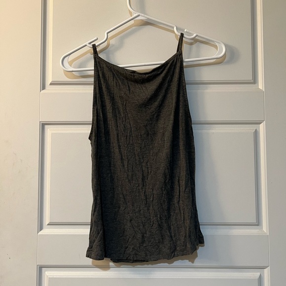 H&M gray tank top with black lace v neck - Picture 2 of 3